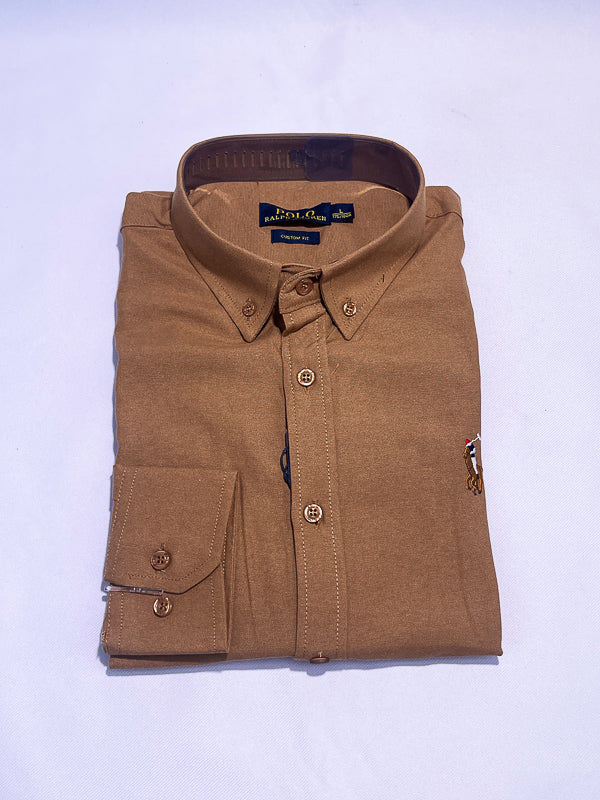 Men's Custom Fit Polo Shirt – Khaki Brown
