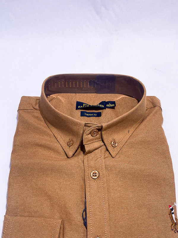 Men's Custom Fit Polo Shirt – Khaki Brown