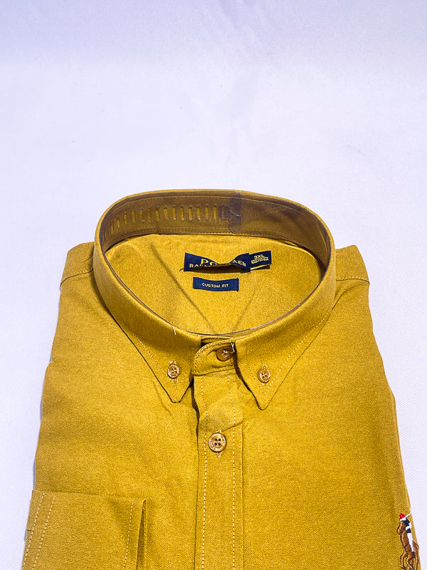 Men's Custom Fit Polo Shirt – Mustard Gold