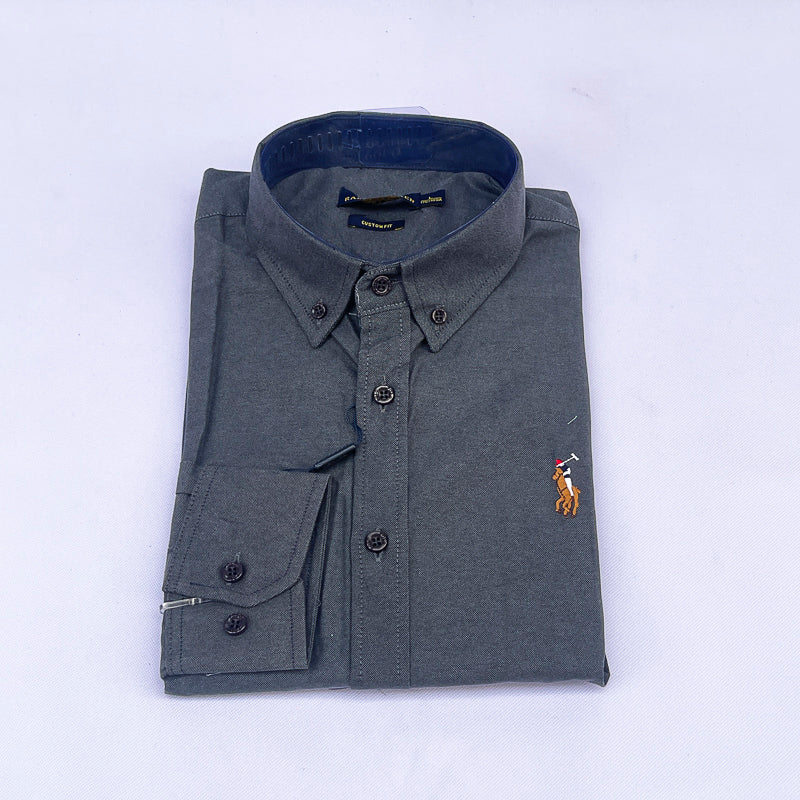 Men's Custom Fit Polo Shirt – Charcoal Grey