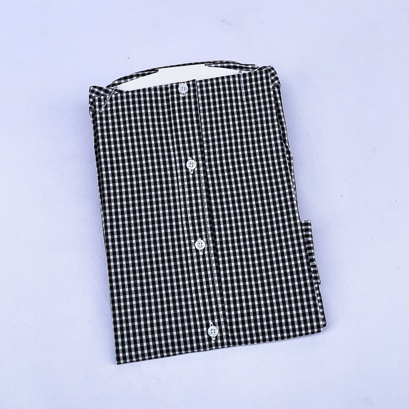 Men's Gingham Check Shirt – Black