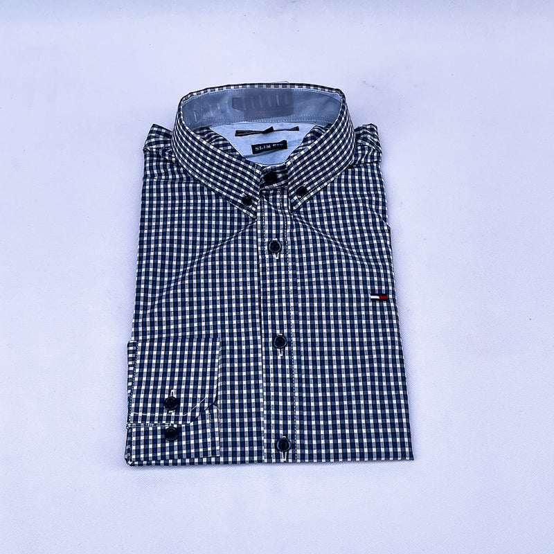 Men's Gingham Check Shirt – Navy