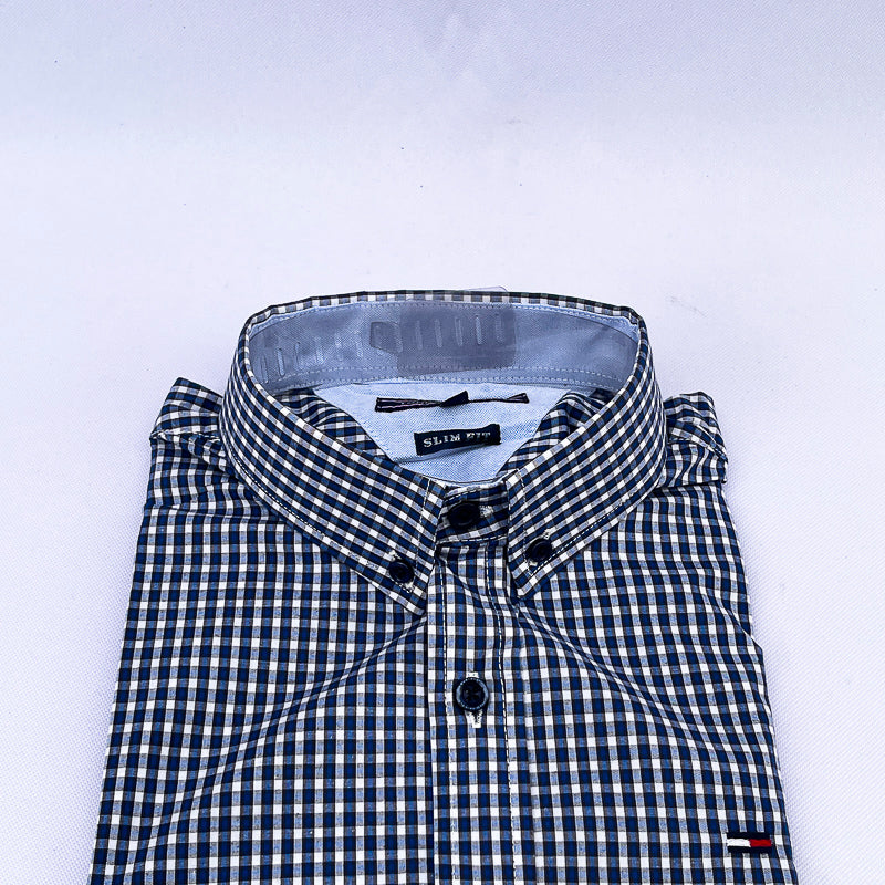 Men's Gingham Check Shirt – Navy