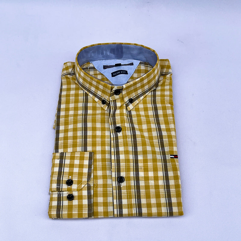 Men's Check Shirt – Mustard