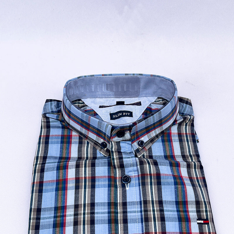 Men's Plaid Shirt – Blue Olive