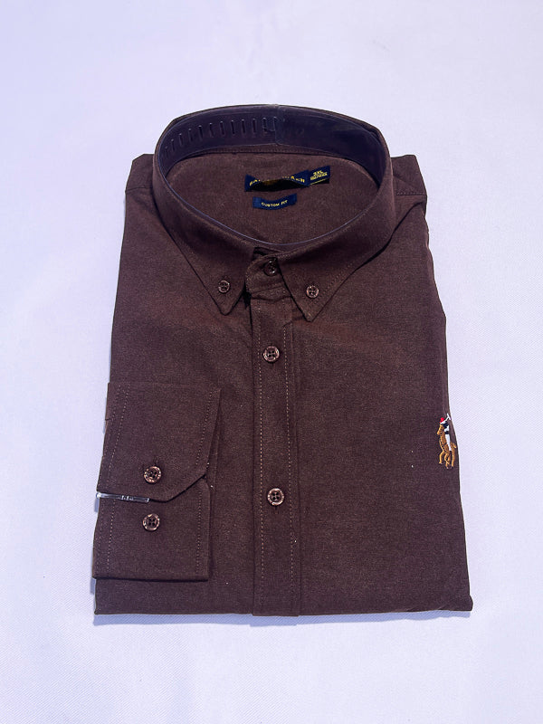 Men's Custom Fit Polo Shirt – Chocolate Brown
