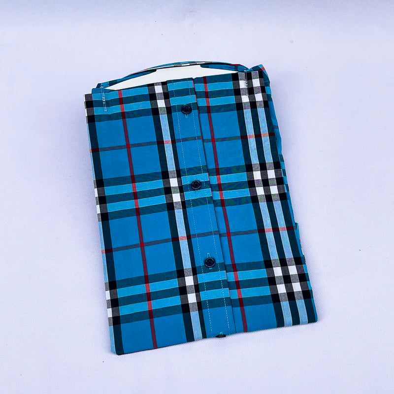 Men's Tartan Check Shirt – Teal