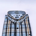 Men's Check Shirt – Blue Khaki