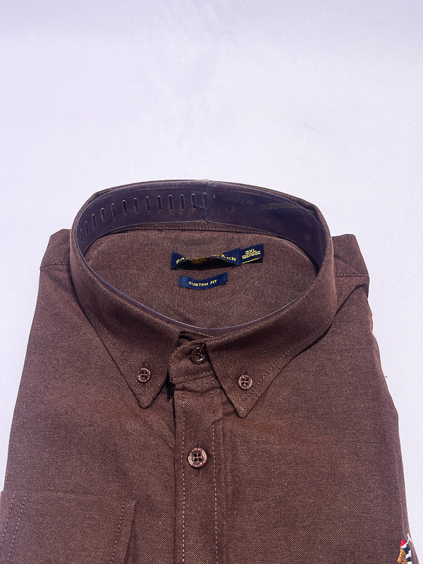 Men's Custom Fit Polo Shirt – Chocolate Brown
