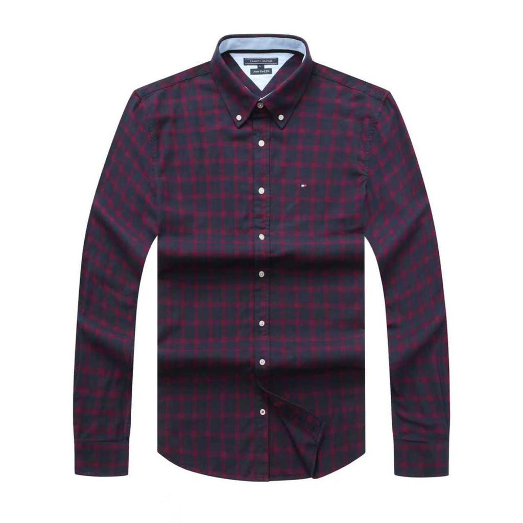 Midnight Navy Red Plaid Shirt