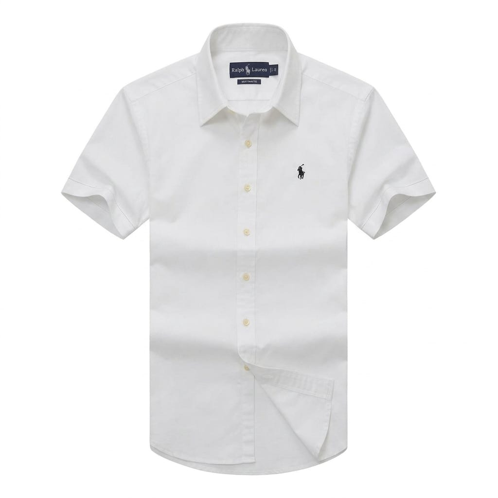 White Short-Sleeve Cotton Shirt