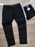 Mondo Black Men's Stretch Chino Trouser