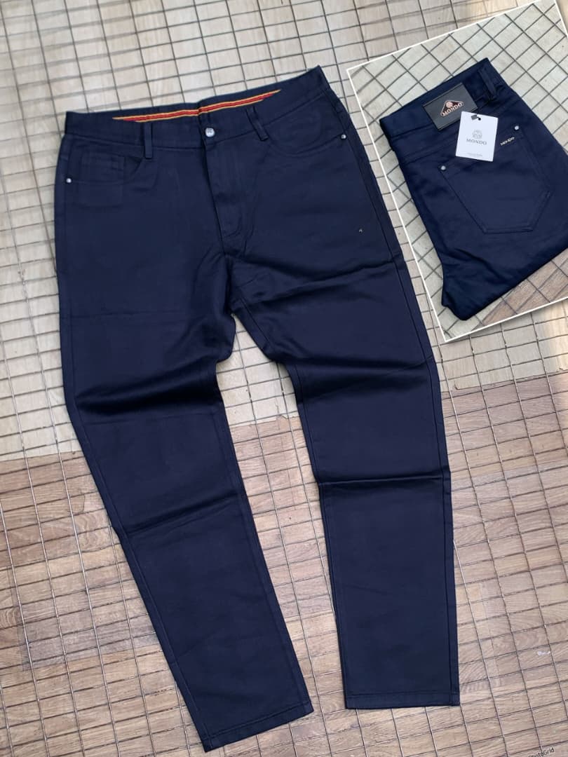 Mondo Navy Blue Men's Stretch Chino Trouser
