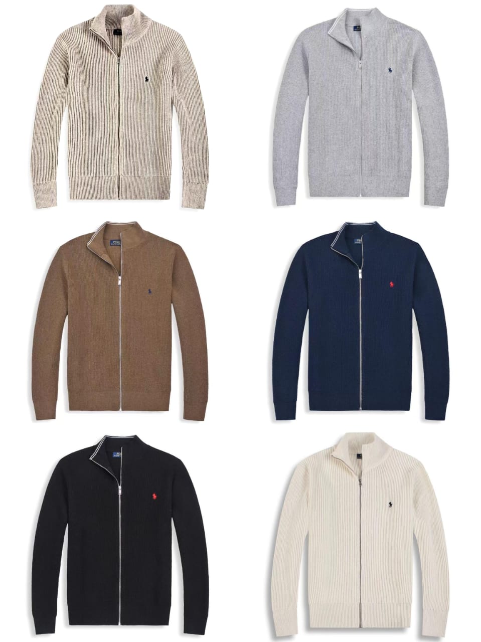 Men's Zip Cardigan Sweater – Cream