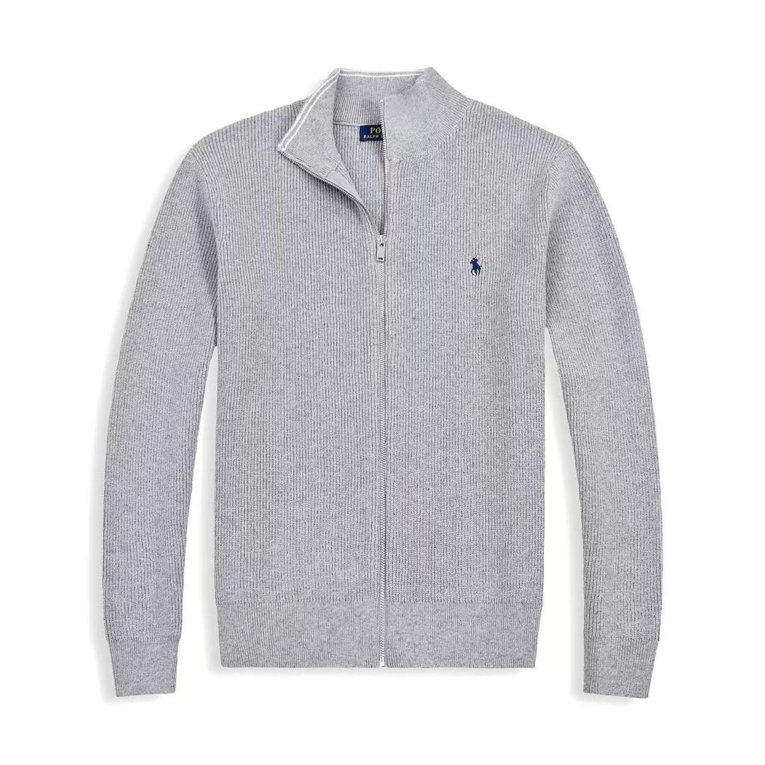 Men's Zip Cardigan Sweater – Grey