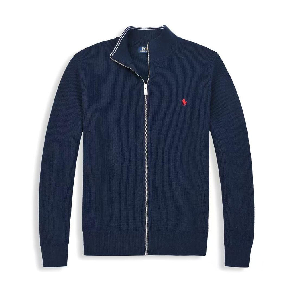 Men's Zip Cardigan Sweater – Navy
