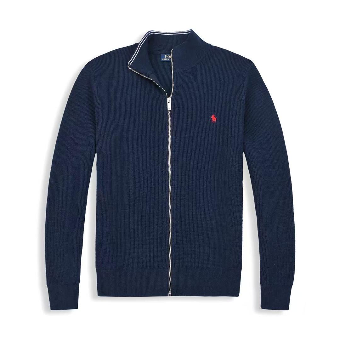 Men's Zip Cardigan Sweater – Navy