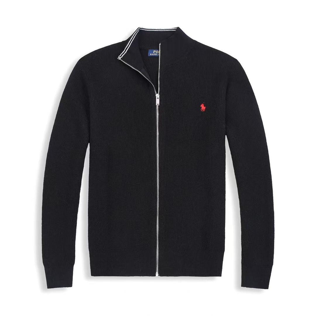 Men's Zip Cardigan Sweater – Black
