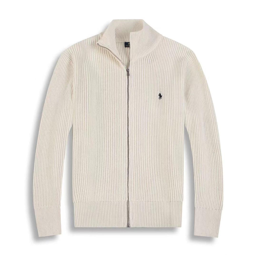 Men's Zip Cardigan Sweater – Cream