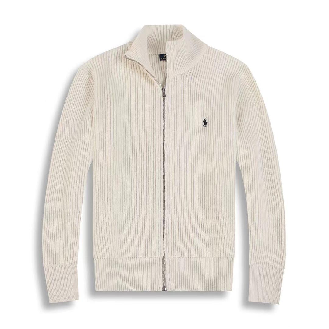 Men's Zip Cardigan Sweater – Cream