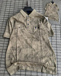 Men's Marble Pattern Polo - Khaki