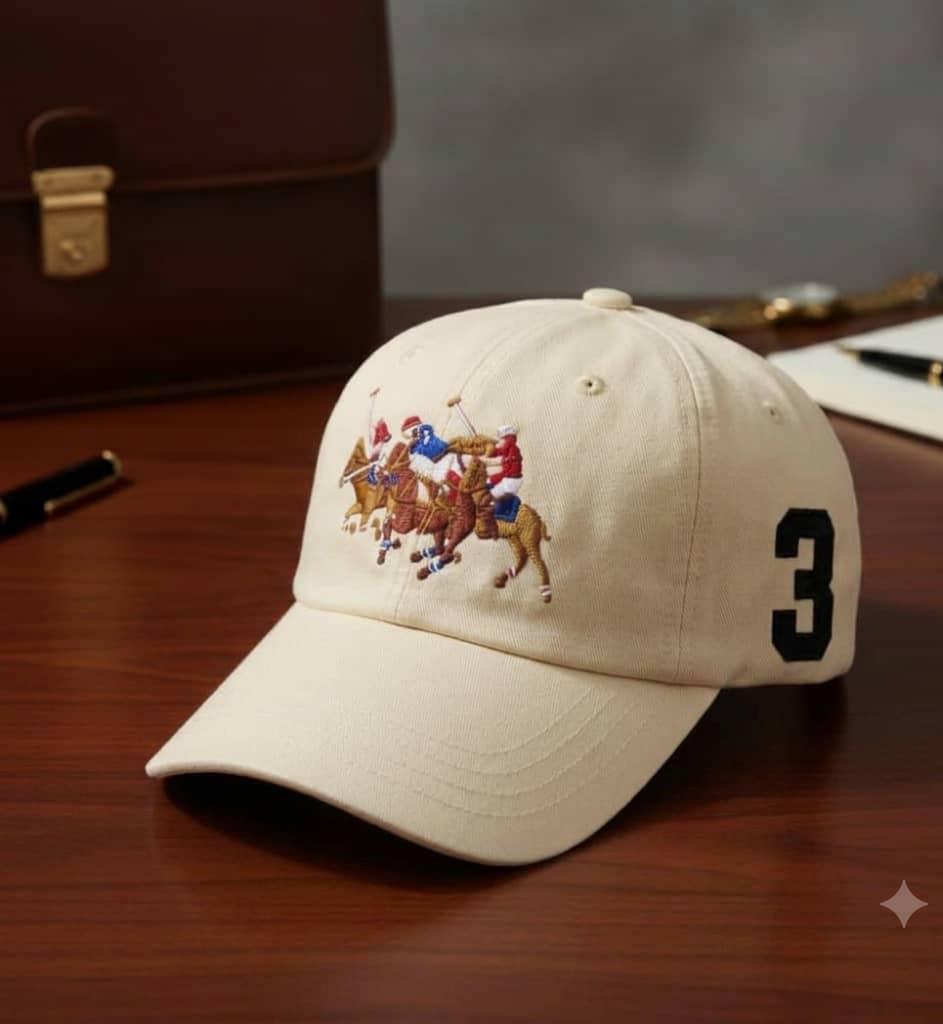 Men's Polo Player Cap – Beige