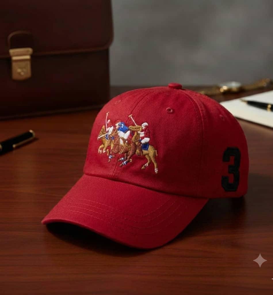 Men's Polo Player Cap – Red