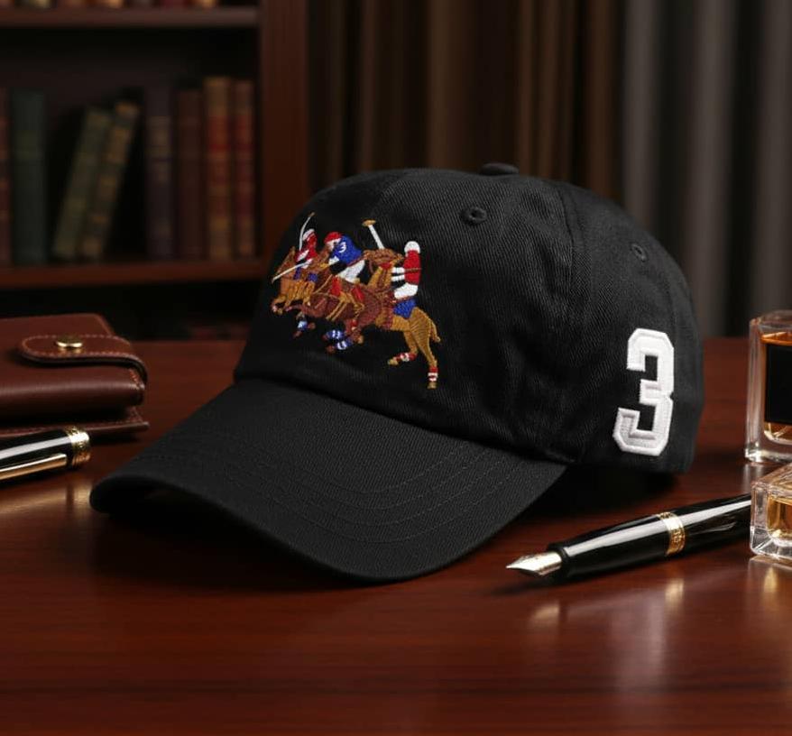 Men's Polo Player Cap – Black