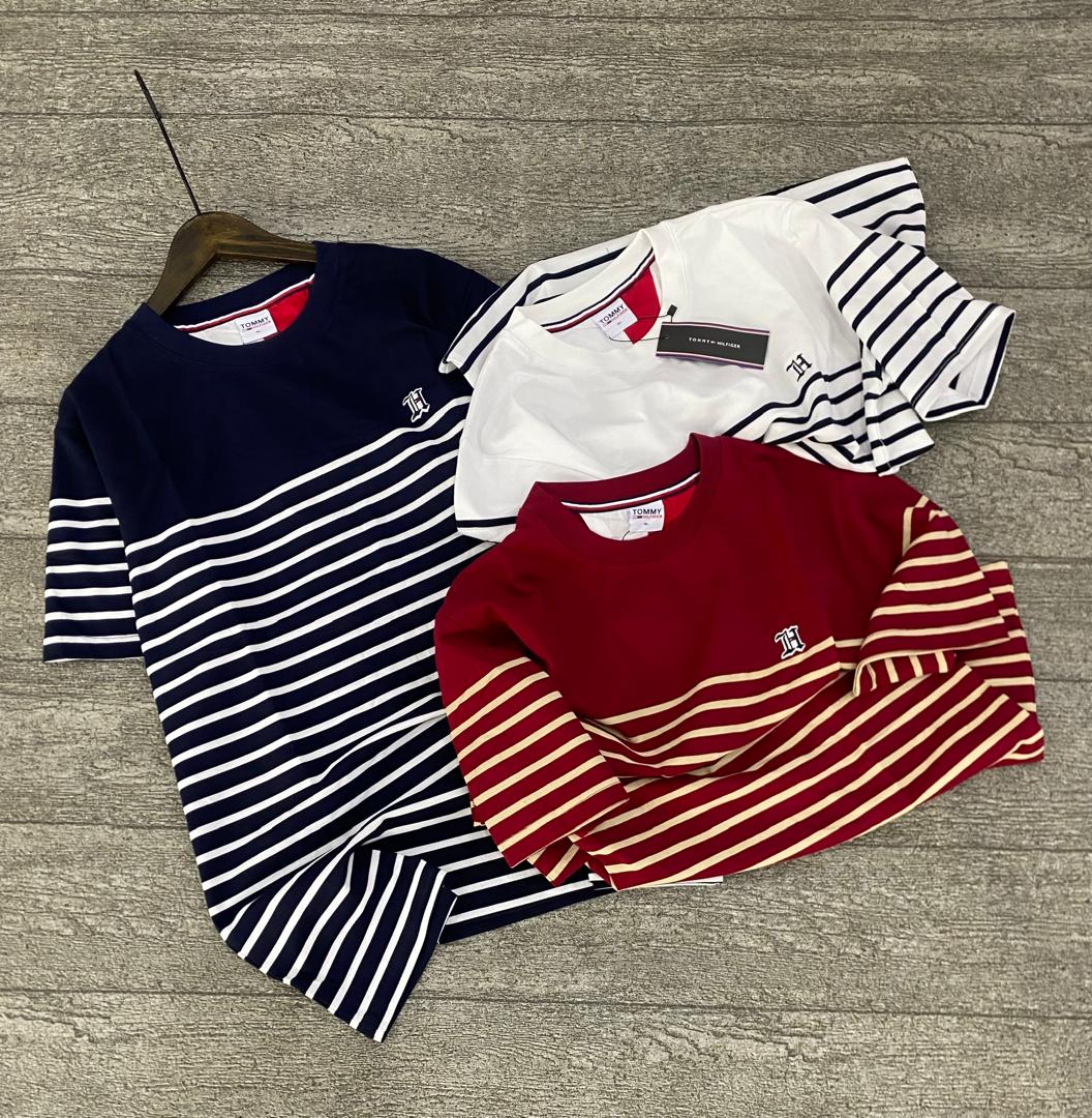 Men's Striped T-Shirt – White