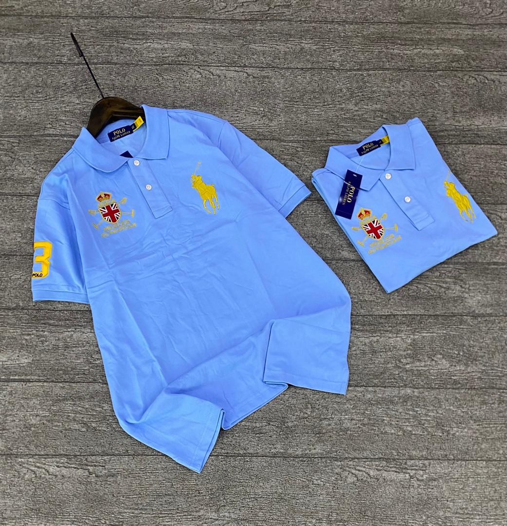 Men's Mercer Polo Crest Shirt – Sky Blue