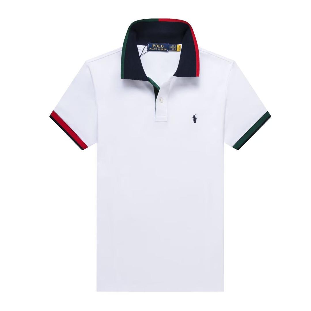 Men's RL Contrast Collar Polo Shirt – Classic White