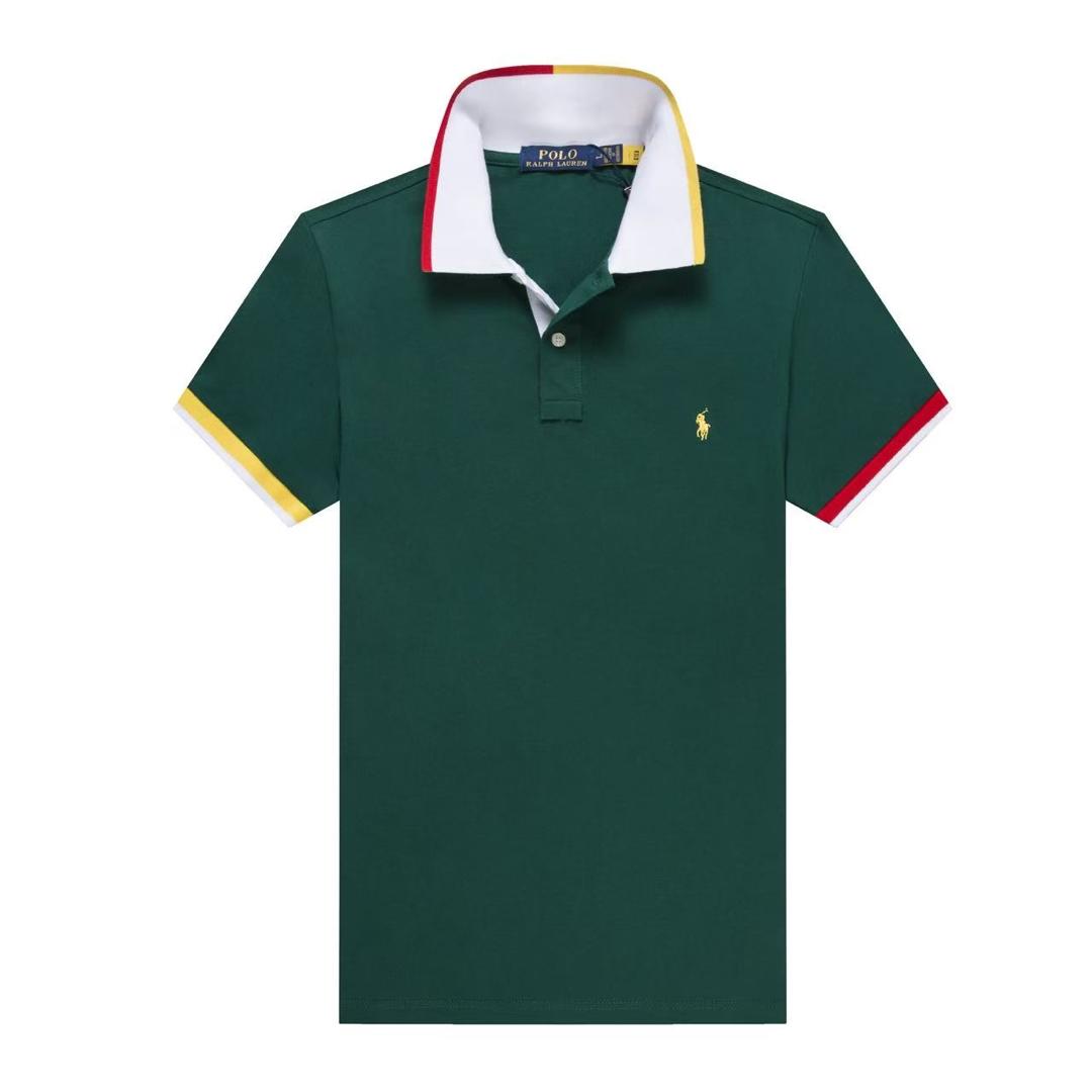 Men's RL Contrast Collar Polo Shirt – Forest Green