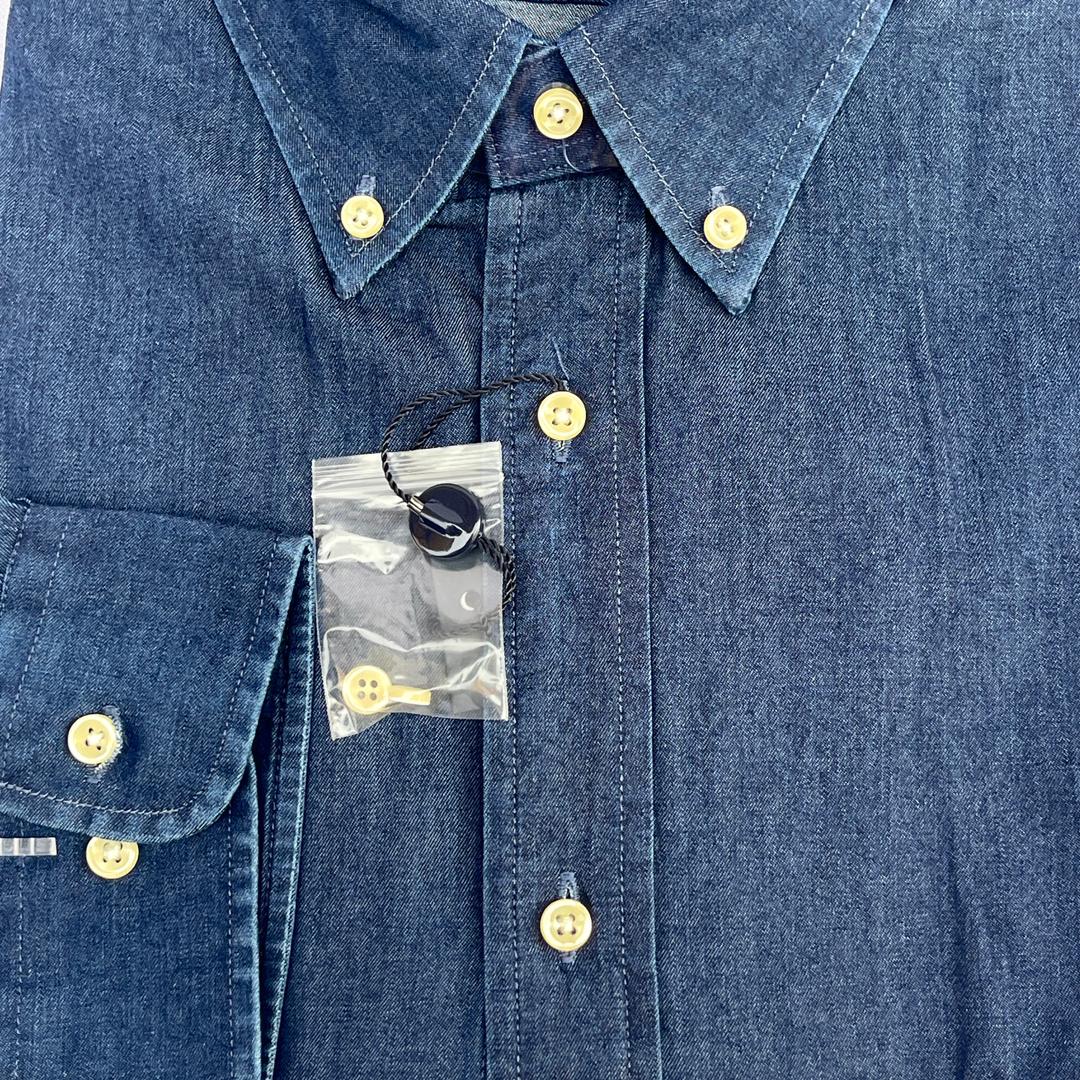 Navy Blue Long Sleeve Chambray Shirt