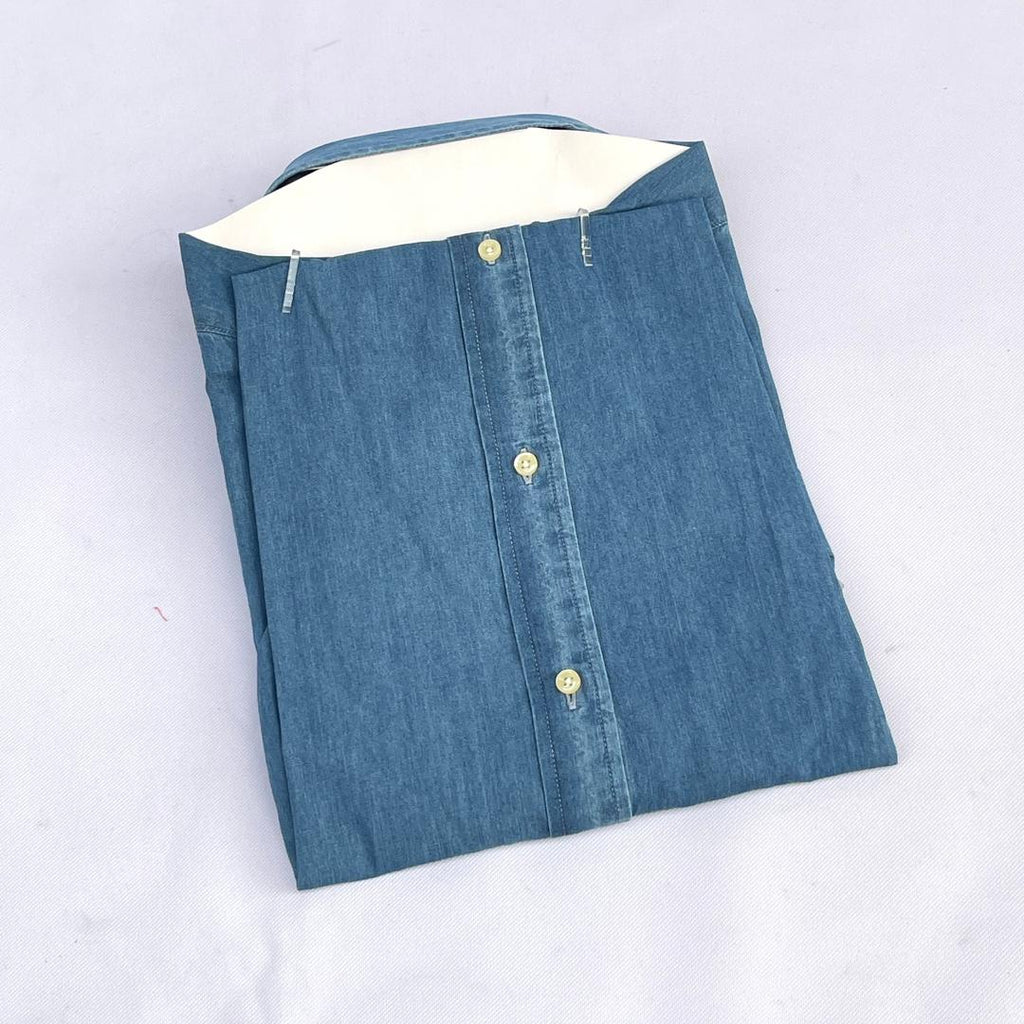 Blue Short Sleeve Chambray Shirt - RL