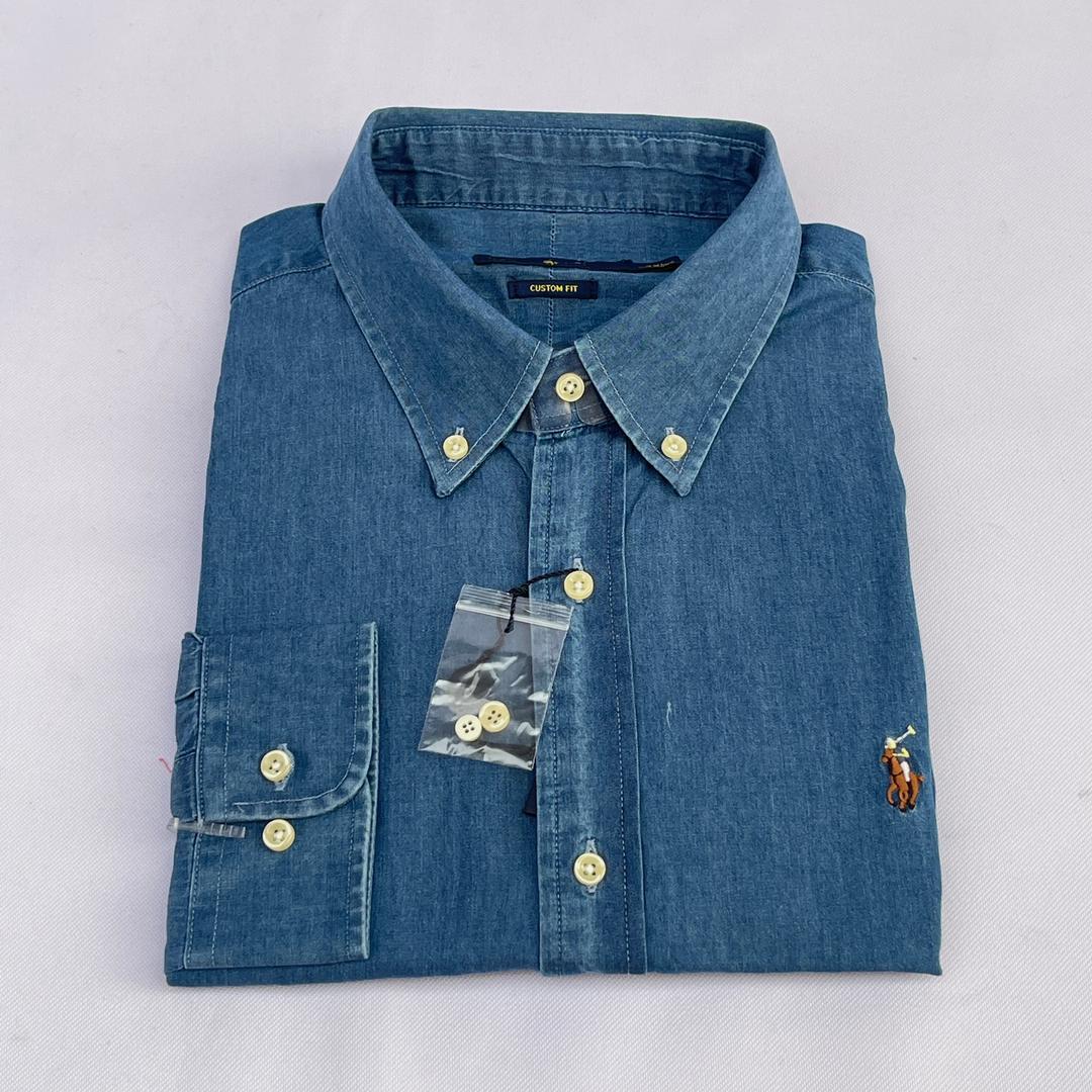 Blue Long Sleeve Chambray Shirt - RL